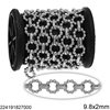 Stainless Steel Link Chain with Ring 9.8x2mm and Oval Link