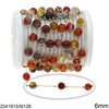 Stainless Steel Chain with Round Stone Bead 6mm 