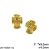 Casting Cross Bead 11.7x9.5mm with Double Hole 4.5mm