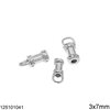 Silver 925 Tube Part with Ring 3x7mm