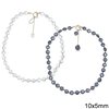 Necklace with Glass Flat Bead 10x5mm, 45cm