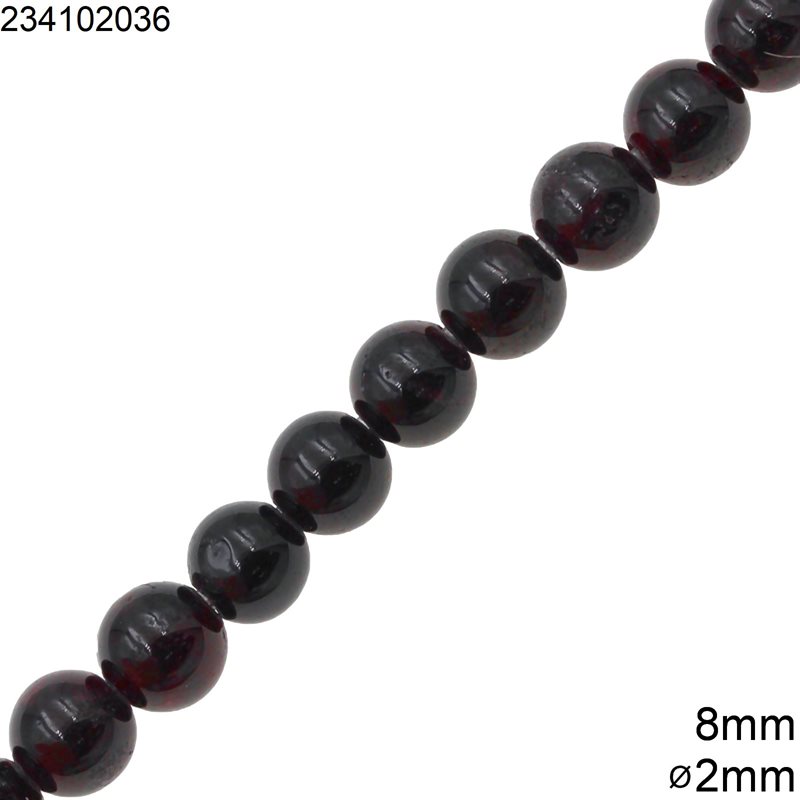 Χάνδρες Γρανάδα 8mm με Τρύπα 2mm