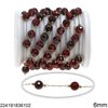 Stainless Steel Chain with Glass CZ Bead 6mm