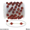Stainless Steel Chain with Glass CZ Bead 6mm