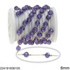 Stainless Steel Chain with Glass CZ Bead 6mm