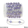 Stainless Steel Chain with Glass CZ Bead 6mm