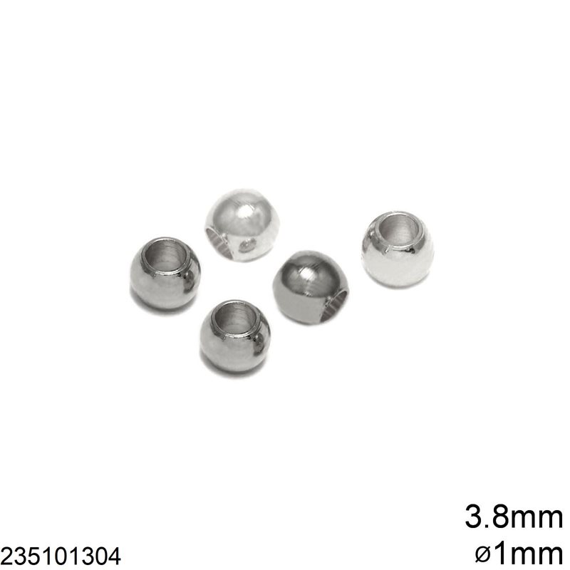 Χάνδρα Μπρούτζινη 3.8mm με Τρύπα 1mm
