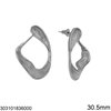 Stainless Steel Irregular Shape Stud Earrings 30.5mm