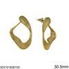 Stainless Steel Irregular Shape Stud Earrings 30.5mm