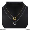 Stainless Steel Round Snake Chain Necklace with Horseshoe 16mm