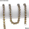 Stainless Steel Link Chain 8mm with Faceted Glass Beads 6mm