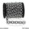 Stainless Steel Double Round Link Chain 7x1.3mm