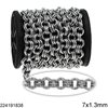 Stainless Steel Double Round Link Chain 7x1.3mm