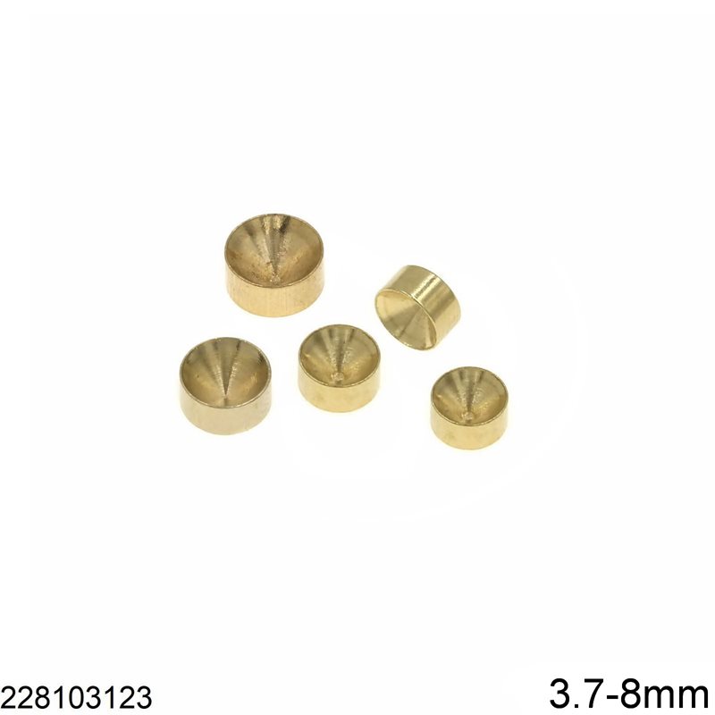 Brass Round Cup Closed Bottom 3.7-8mm