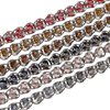 Stainless Steel Link Chain 8mm with Faceted Glass Beads 6mm