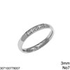 Stainless Steel Bold Ring with Zircon 3mm