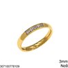 Stainless Steel Bold Ring with Zircon 3mm
