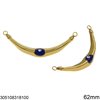 Stainless Steel Curved Bar with Enameled Evil Eye 62mm