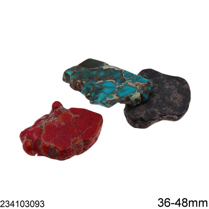 Jasper Irregular Flat Beads with Hole 36-48mm