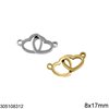 Stainless Steel Spacer Hearts 8x17mm