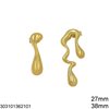 Stainless Steel Stud Earrings with Drop 27mm and Double Drop 38mm
