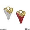 Stainless Steel Pendant Heart with Enamel 25mm