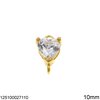 Silver 925 Part Zircon Heart 6-10mm
