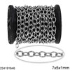 Stainless Steel Oval Link Chain Soldered 7x5x1mm