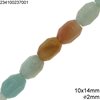 Χάνδρες Οβάλ Ταγιέ Λίθοι 10x14mm με Τρύπα 2mm