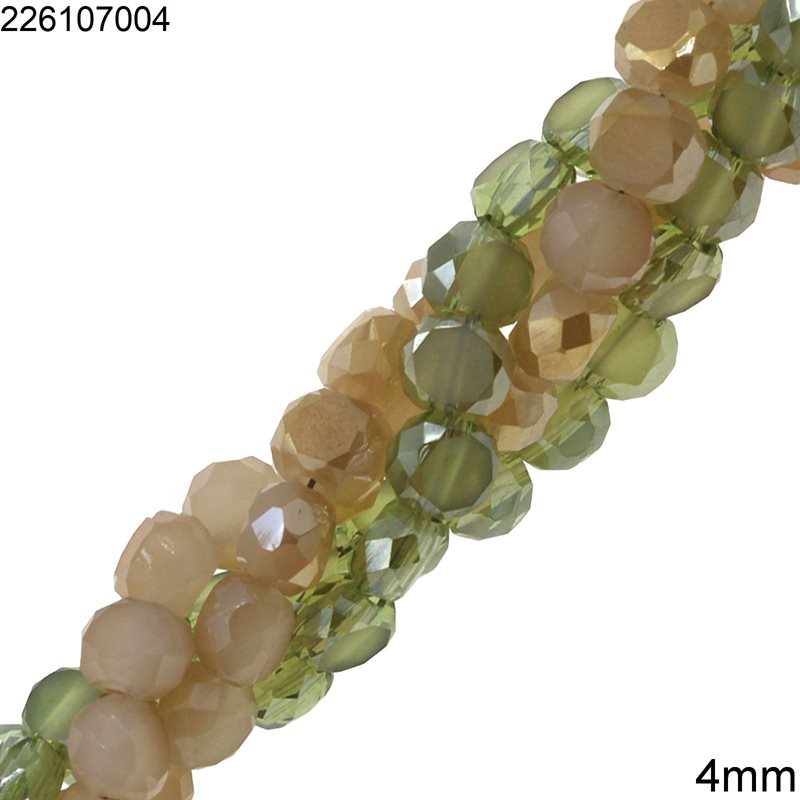 Glass Faceted Coin Beads 4mm