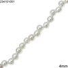Shell Irregular Round Beads Pearl Coated 4mm