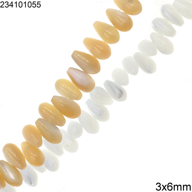 Χάνδρες Σταγόνα Κοχύλι Φίλντισι 3x6mm