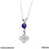 Silver925  Car Amulet Cross 14mm with Evil Eye 12-14cm