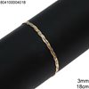Αλυσίδα Χρυσή Πλεξούδα Τρίχρωμη 3-4mm Κ14