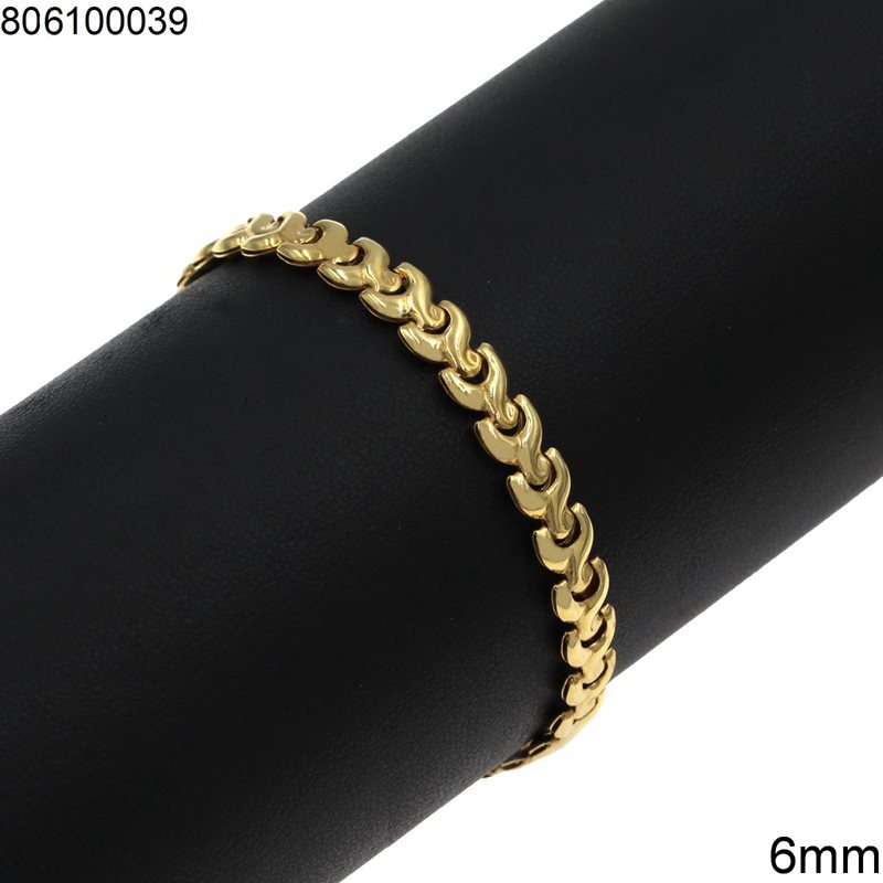 Βραχιόλι Χρυσό Ψαροκόκκαλο 6mm 18cm 6.85γρ