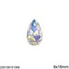 Flat Faceted Pearshape Crystal 9x16mm