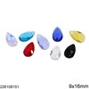 Flat Faceted Pearshape Crystal 9x16mm