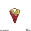 Stainless Steel Pendant Heart with Enamel 25mm