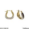 Stainless Steel Hoop Earrings with Enamel 7x20mm