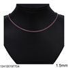 Silver 925 Necklace Riviera with Zircon 1.5mm