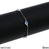Βραχιόλι Ασημένιο 925 με Μάτια Φίλντισι 6mm