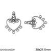 Stainless Steel Part with Rings 30x21.5mm