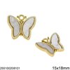 Casting Pendant Butterfly with Acrylic Color 15x18mm