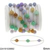 Stainless Steel Chain with Round Stone Bead 6mm 