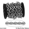 Stainless Steel Chain with Double Link 12.8x10.5x1.8mm