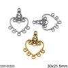 Stainless Steel Part with Rings 30x21.5mm