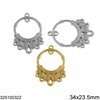 Stainless Steel Part with Rings 34x23.5mm