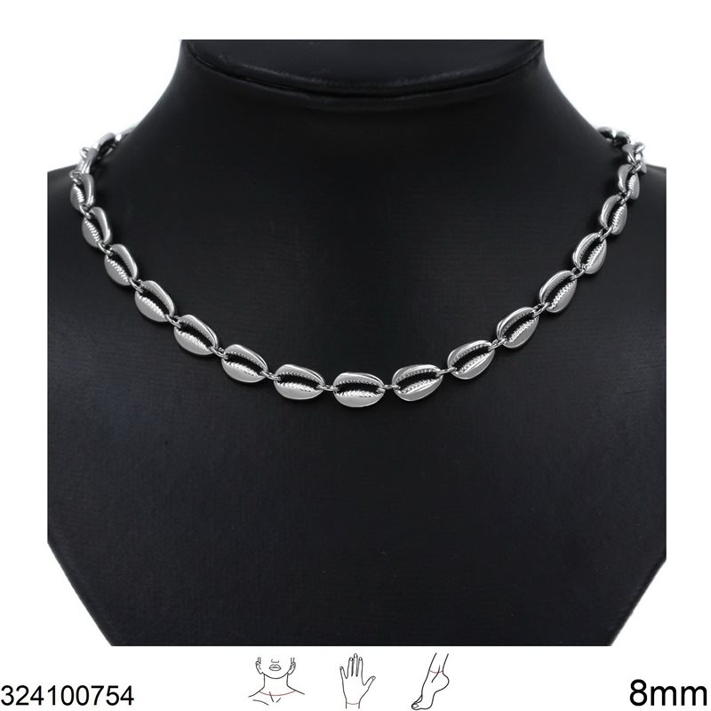 Stainless Steel Chain Shells 8mm