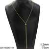 Stainless Steel Round Snake Necklace 1.2mm with Stopper 8mm and Jump Rings