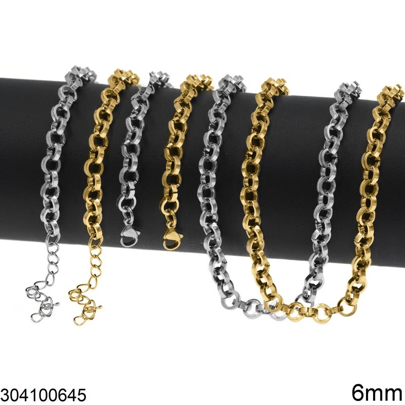 Stainless Steel Flat Rolo Chain 6mm